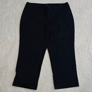 Apt 9 Womens Black Capri Dress Pants Size 10 Stretch Cropped